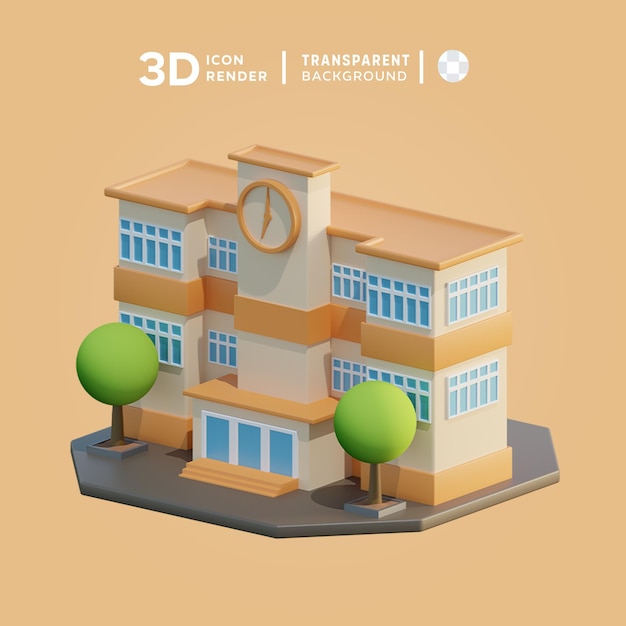 École D'icônes 3d Illustration