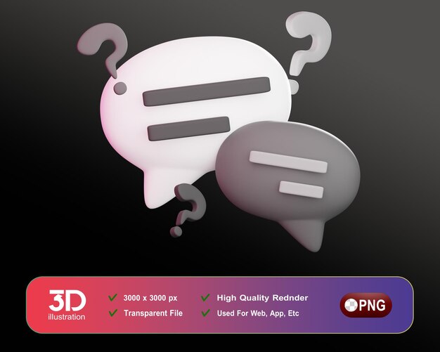 Ecommerce 3D iconos BW chat ilustraciones