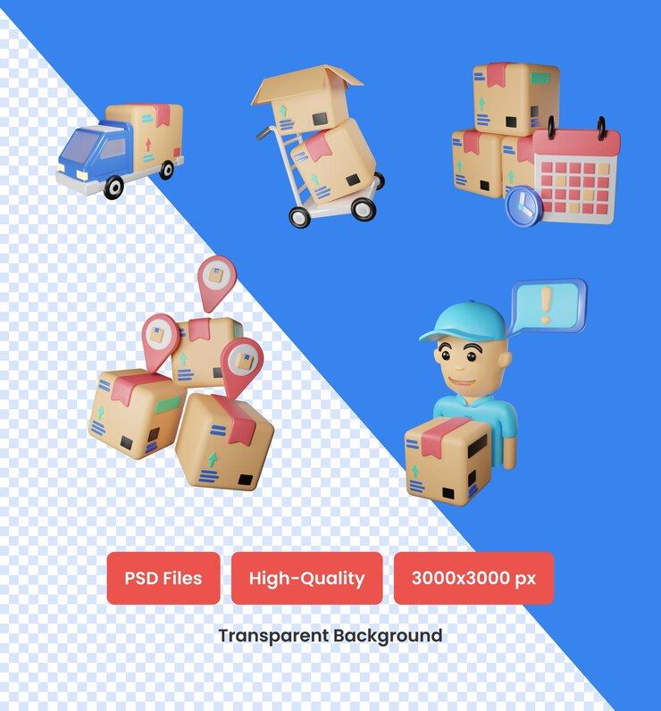 PSD ecommerce amp retail 3d icon set