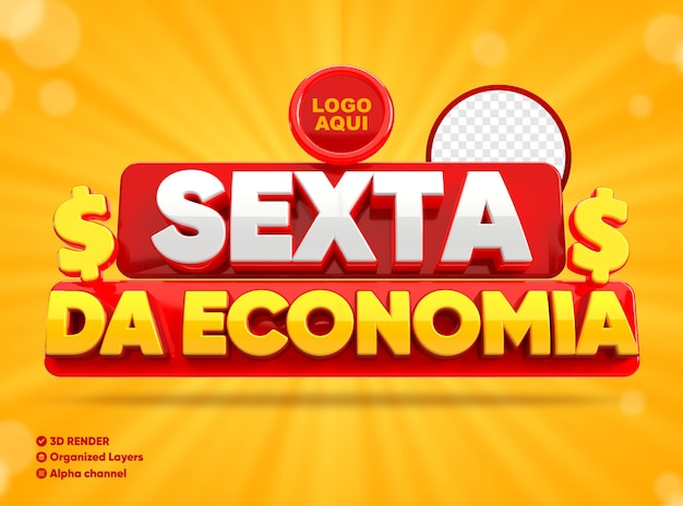 Economy Friday Stamp 3D en portugués