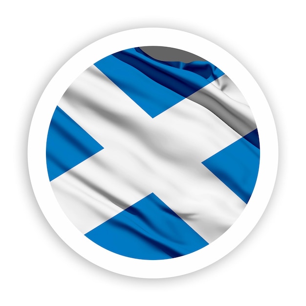 L'Écosse agite un drapeau avec un cadre circulaire blanc arrondi
