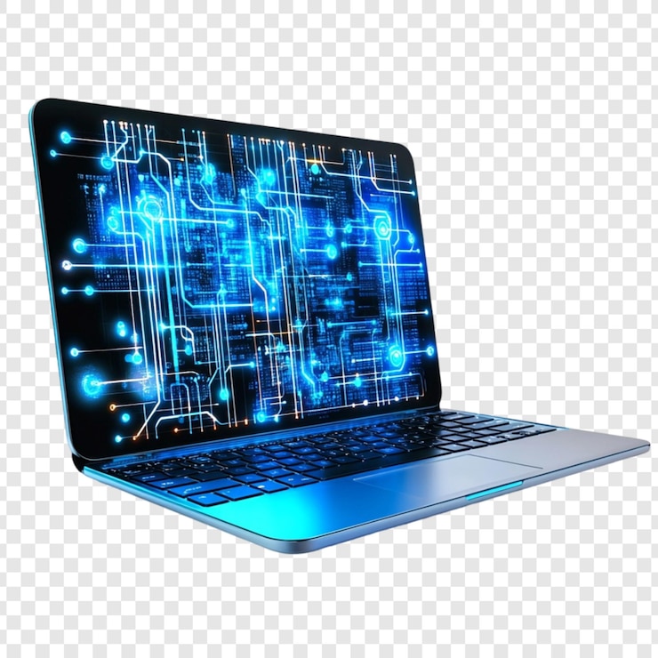 PSD ecrã azul de portátil mostrando inovação em tecnologia de circuitos digitais