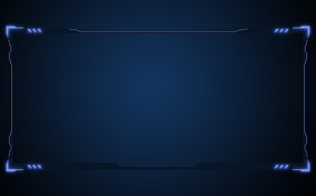 Ecrã de interface digital futurista com fundo azul