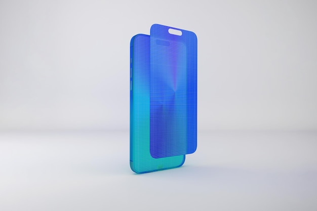 Ecrã flutuante de vidro colorido Phone 16 Pro Max Mockup