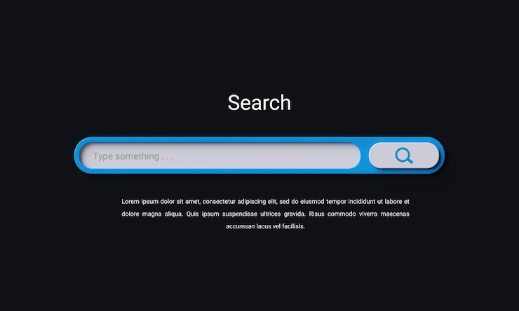 PSD un écran avec une barre de recherche dessus