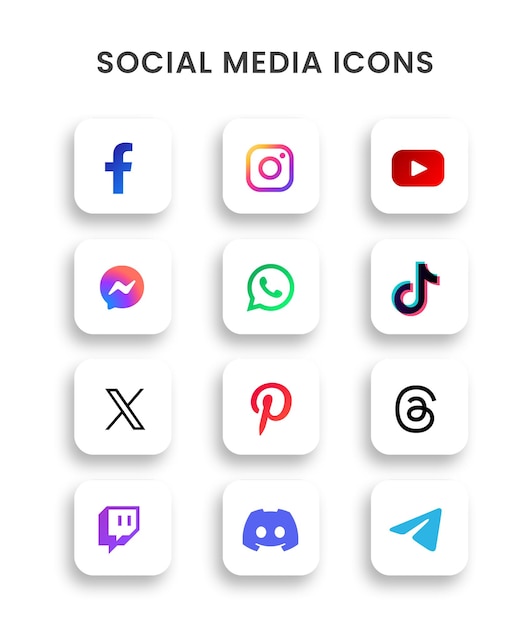 un écran blanc qui a des icônes de Facebook et de Facebook dessus