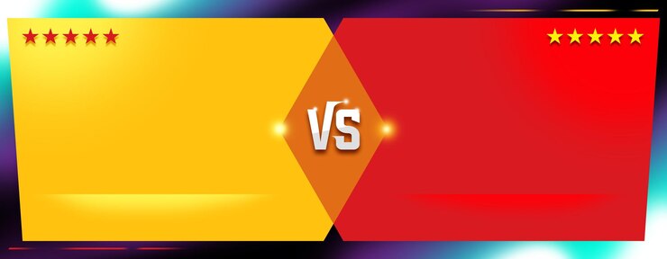PSD écran de compétition de jeu de lumière rouge jaune de style moderne sur fond gradient