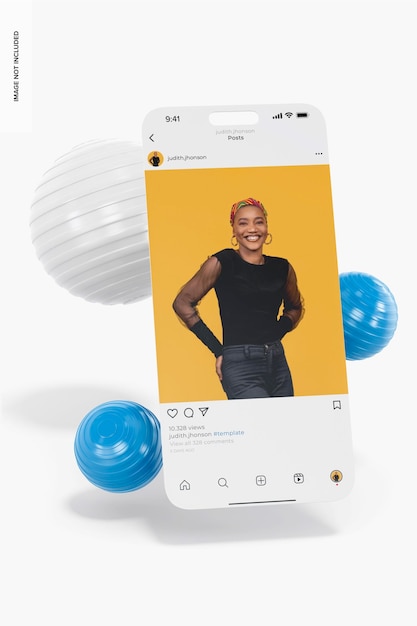 Écran iPhone 14 avec maquette de formes