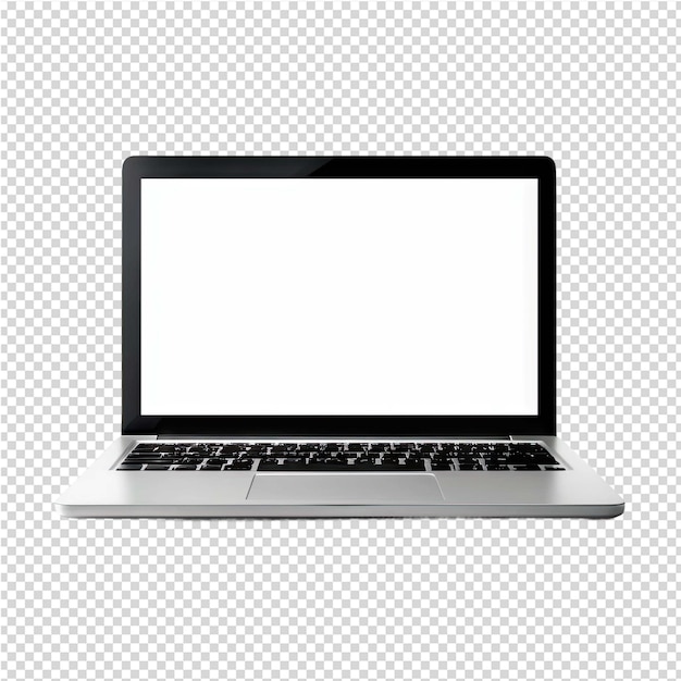 PSD un écran d'ordinateur portable avec un écran vide sur un fond blanc