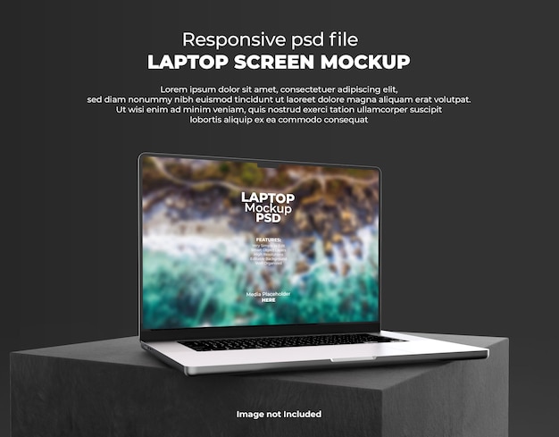 PSD Écran d'ordinateur portable réactif pour le web, l'interface utilisateur et les applications maquette psd avec fond transparent