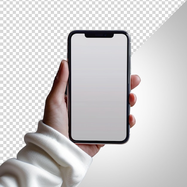 Écran de téléphone à la main png