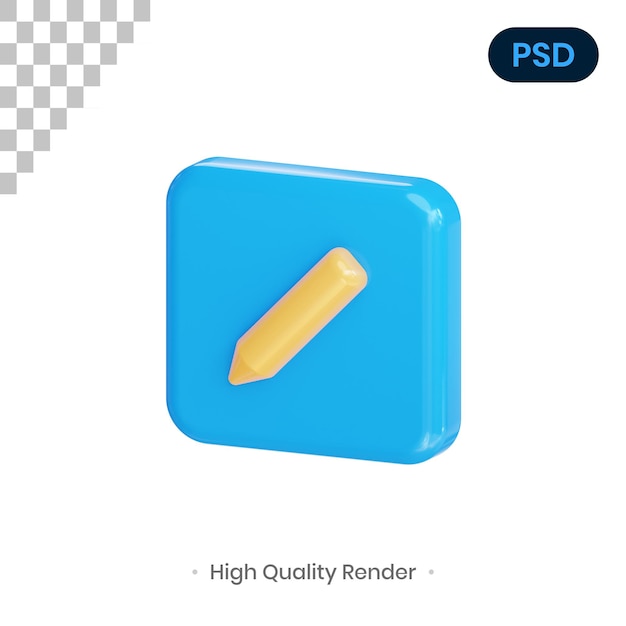 Écrire Illustration De Rendu 3d Psd Premium