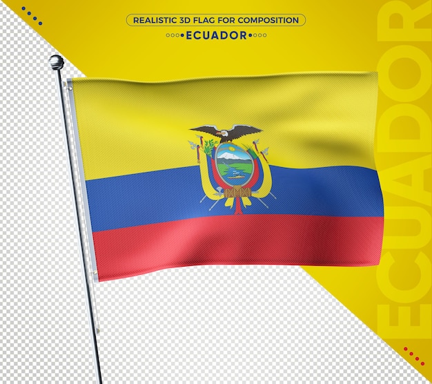 Ecuador 3d strukturierte Flagge für Komposition
