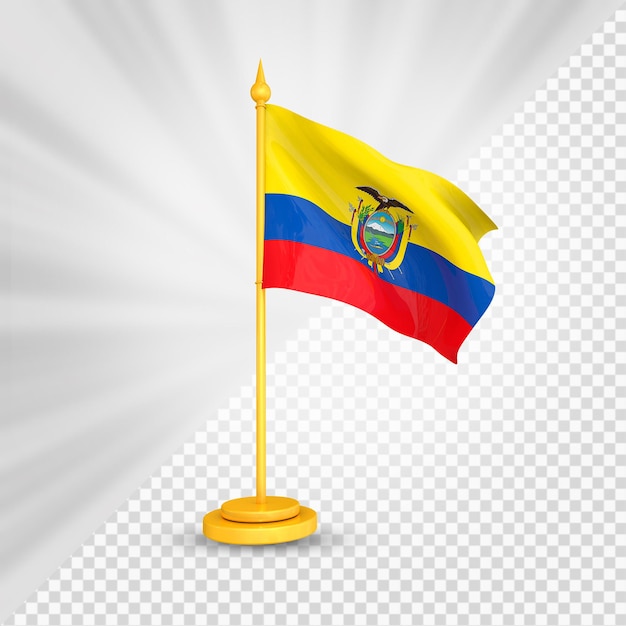 Ecuador-flagge 3d-rendering