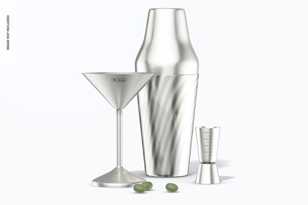 Edelstahl-martini-glas-set mockup