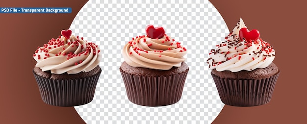 Edición del Día de San Valentín Conjunto de pasteles de chocolate Obras de arte Diseño Mockup