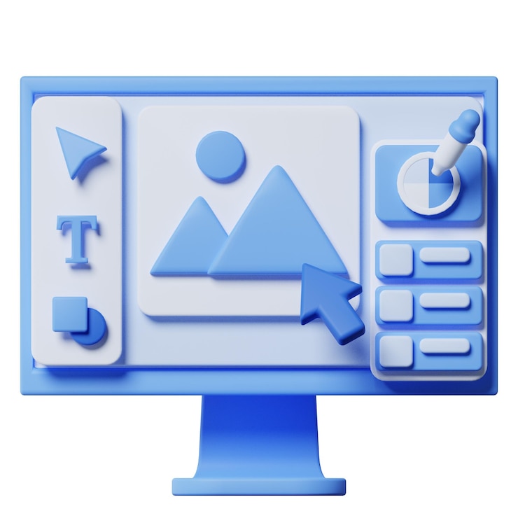 PSD edición de software diseño creativo gráfico 3d