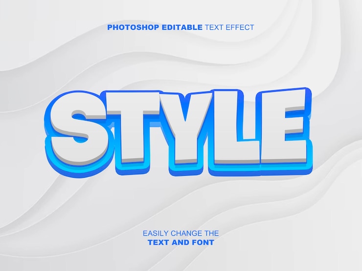 PSD edición de texto en 3d