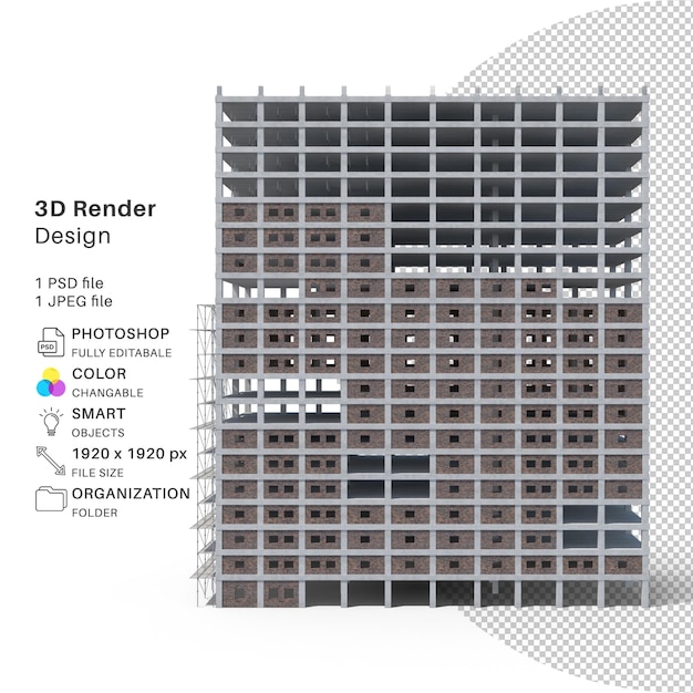 PSD edificio de apartamentos modelación 3d archivo psd edificio realista