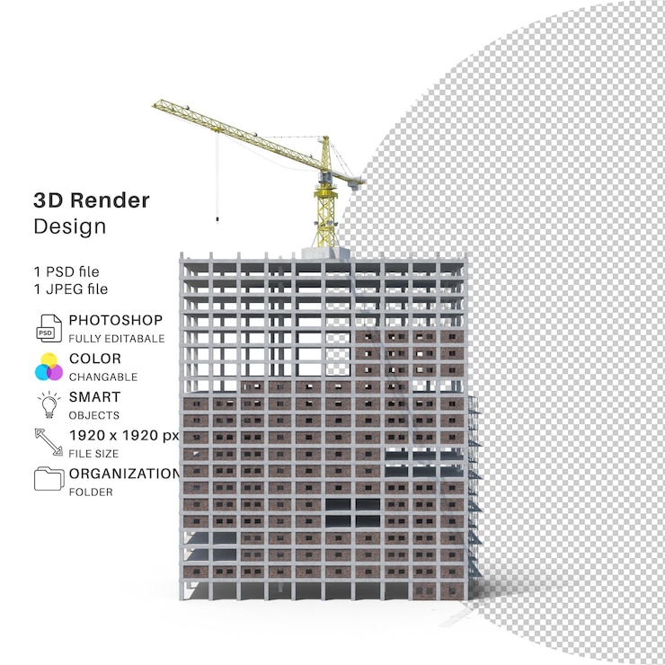 PSD edificio de apartamentos modelación 3d archivo psd edificio realista