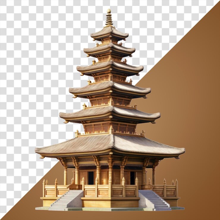 PSD edificio de arquitectura de pagoda de png indonesia