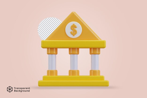 edificio del banco banca en línea finanzas símbolo del banco icono vectorial 3d