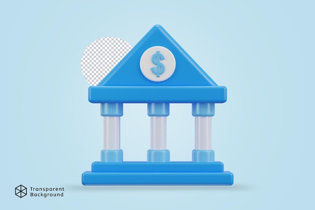 edificio del banco banca en línea finanzas símbolo del banco icono vectorial 3d