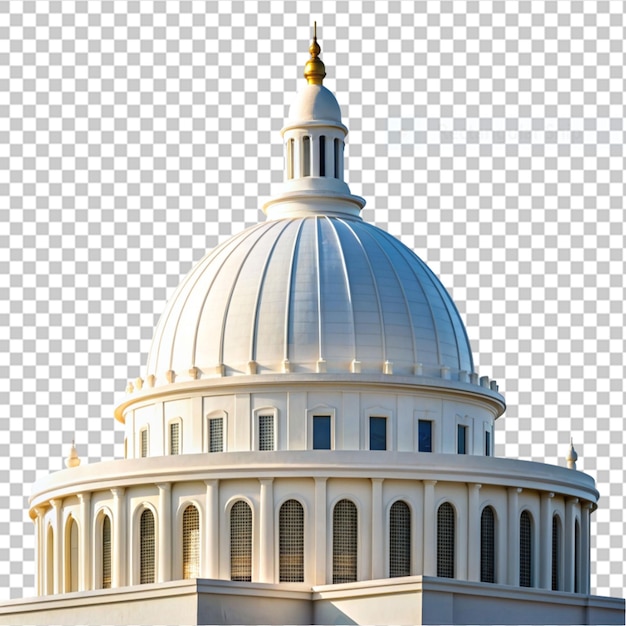 Edifício branco com uma cúpula no topo em fundo transparente