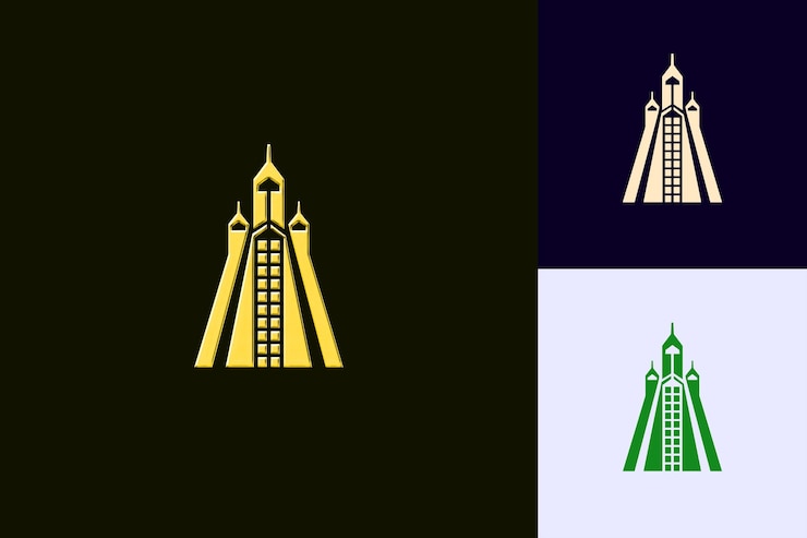 PSD edificio de brasilia con estructura de icono geométrico con diseños angulares creativos de íconos de la cultura de brasil