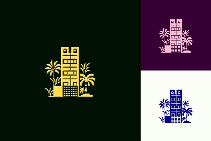 PSD edificio de brasilia con estructura de icono minimalista con diseño de icono de cultura creativa de brasil con geometría
