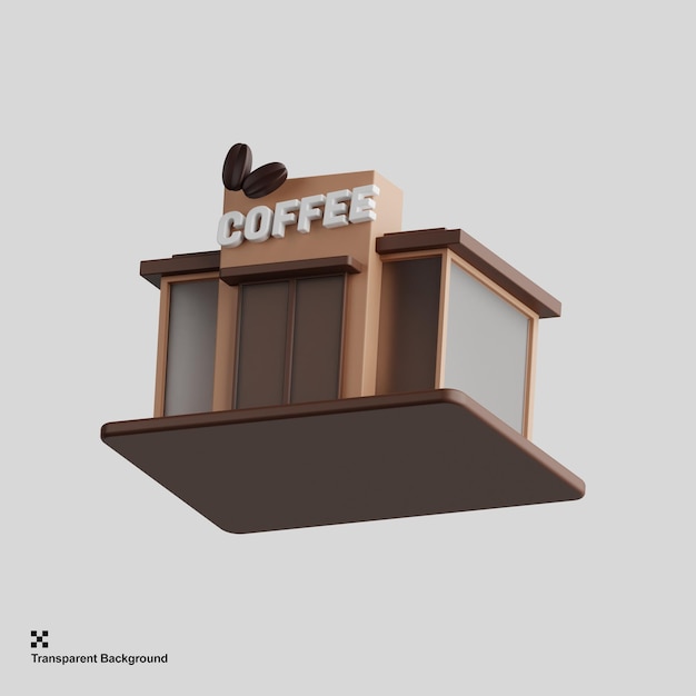 Edificio de café 3d