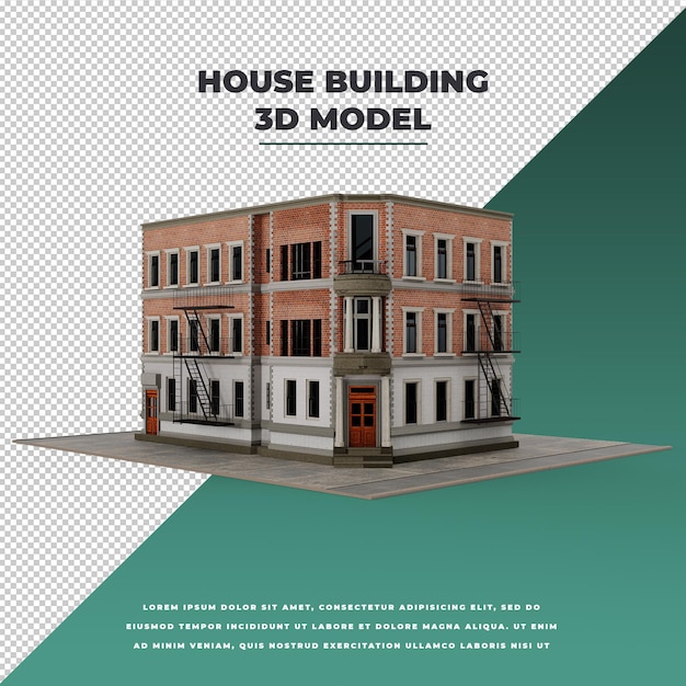 PSD edificio de ciudad 3d o modelo de apartamento