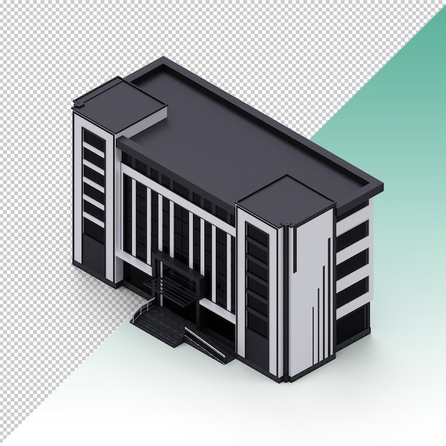 PSD edificio clínico isométrico aislado