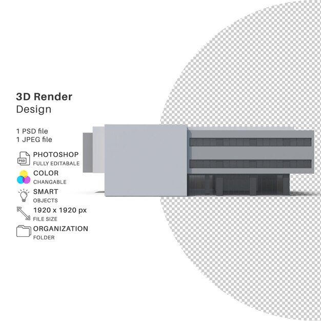 PSD edifício de apartamentos modelagem 3d arquivo psd edifício realista