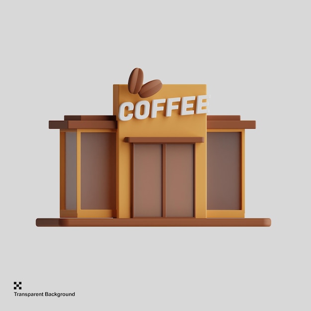 Edifício de café 3d