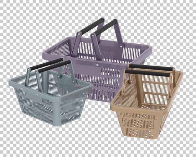 Edifício de cesta de compras isolado no fundo ilustração de renderização 3d