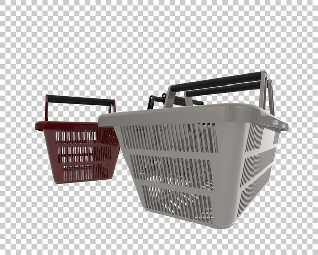 PSD edifício de cesta de compras isolado no fundo ilustração de renderização 3d