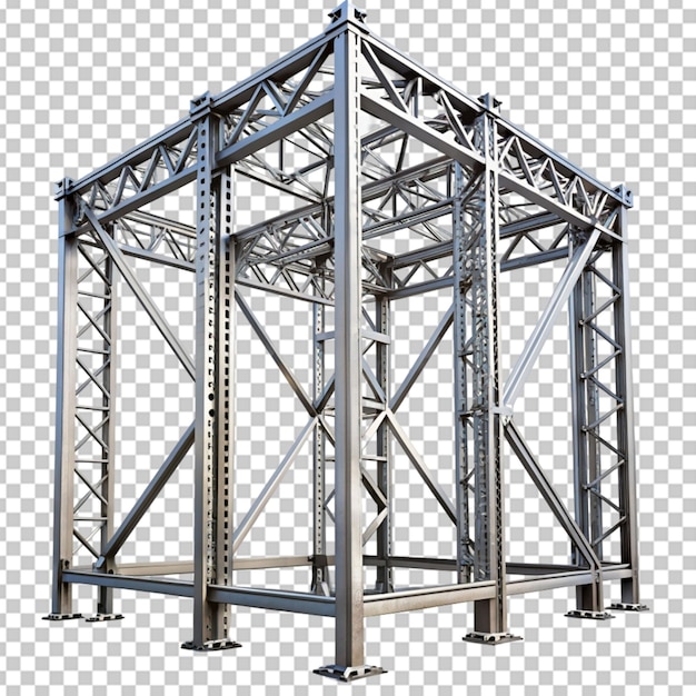 PSD edifício de estrutura metálica fundo transparente