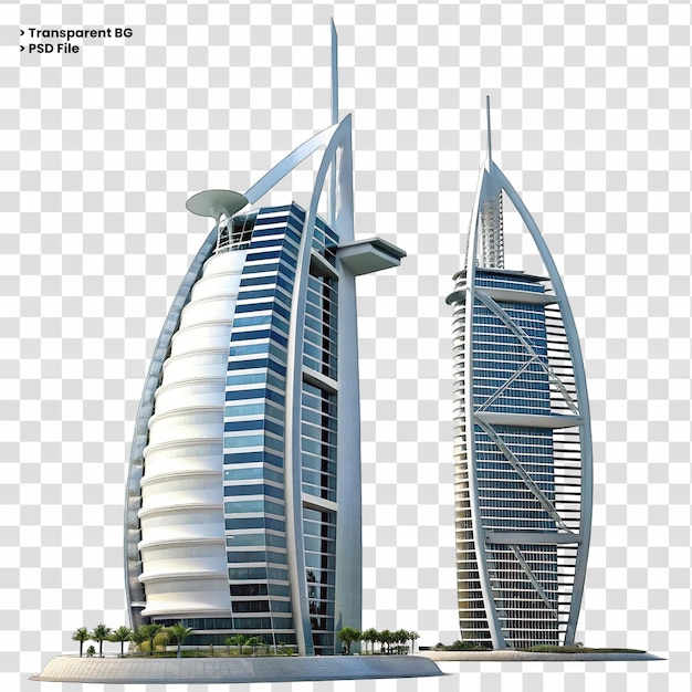 Edifício de luxo isolado em fundo transparente