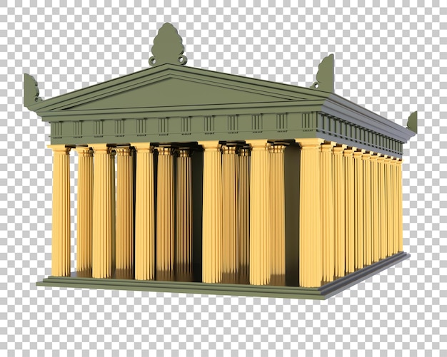 Edificio del forum isolato sullo sfondo illustrazione di rendering 3D