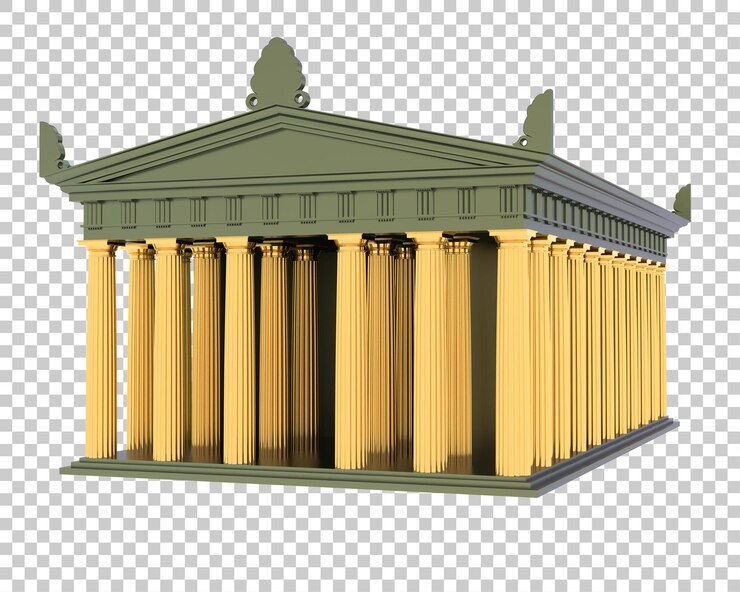 PSD edificio del forum isolato sullo sfondo illustrazione di rendering 3d