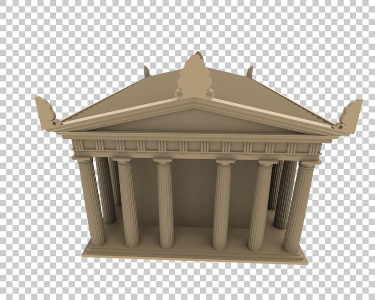 PSD edificio del forum isolato sullo sfondo illustrazione di rendering 3d
