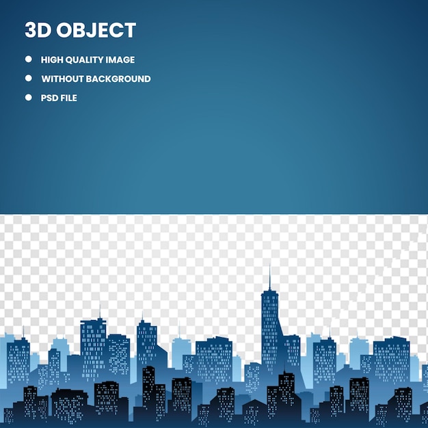 edifício do horizonte da cidade 3d