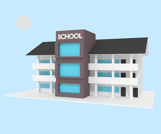 PSD edifício escolar minimalista