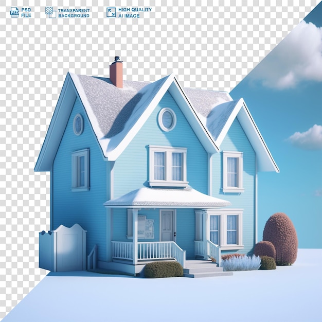 PSD edifício imobiliário 3d casa de luxo moderna minimalista sem fundo imagem transparente