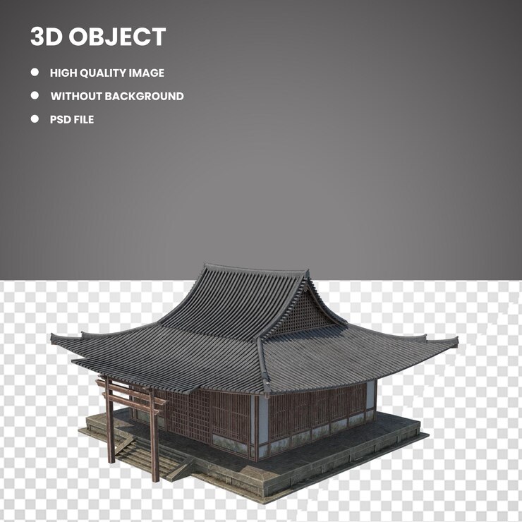 PSD edificio japonés 3d