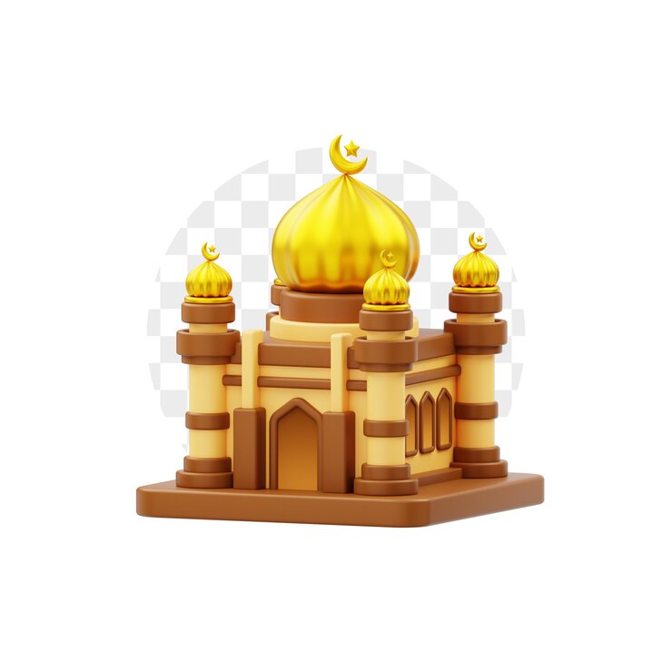 PSD edificio de la mezquita icono 3d