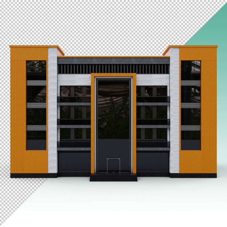 PSD edifício moderno laranja e branco