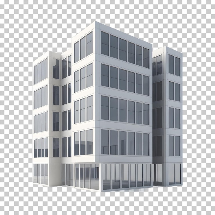 PSD edificio de oficinas blanco moderno renderizado en 3d