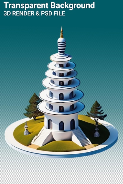PSD un edificio con una pagoda en la parte superior